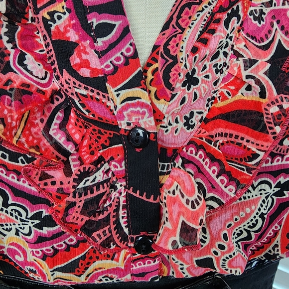 Studio 1940 Sleeveless Black Paisley Shirt Sz Large Business Casual - Picture 3 of 13